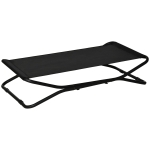 PawHut Cama Elevada para Perros Plegable Cama para Mascotas Pequeños Medianos con Tela de Malla Transpirable Marco de Acero para Interior Exterior 111x65,5x19 cm Negro