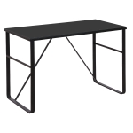 HOMCOM Escritorio Mesa de Ordenador 120x60x74,5 cm con Tablero de Vidrio Templado y Patas de Metal Carga 80 kg Estilo Moderno para Oficina Estudio Dormitorio Negro