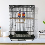 PawHut Aviar pentru Pasari in Metal Negru 41,5x29,5x56,5cm