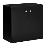 HOMCOM Storage Cabinet, with Two Shelves Wooden Sideboard Freestanding Kitchen Cupboard Bookcase - Black