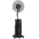 Ventilateur brumisateur sur roulettes 90 W programmable oscillant télécommande noir