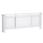 HOMCOM Heizkörperverkleidung, Heizungsabdeckung Heizkörper Abdeckung Einstellbar Weiß 145-209,5x20,5x82,5cm