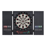 HOMCOM Elektronische Dart-set, Dartboard, Dartscheibe mit 12 Darts, Schwarz+Weiß, 27 Spiele und 202 Trefferoptionen für 8 Spieler, 51 x 6,5 x 57 cm