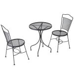 Set Bistro Outsunny din 3 Piese, Set Pliabil de Terasa in Aer Liber cu Scaune Metalice si Masa Rotunda pentru Curte
