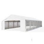 Outsunny Cort cu Pereti Detasabili si Intrare cu Balamale, din Otel si PP, 1200x600x320cm, Alb