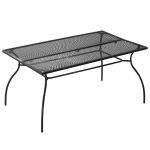Outsunny Masa mare pentru terasa pentru 6 persoane, 150 cm cu cadru metalic, neagra