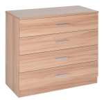 HomCom Cassettiera con 4 Cassetti in Legno, 72x33.5x67cm
