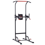 HOMCOM Torre de Exercícios Estação Multifuncional Altura Ajustável com 7 Orifícios para Treinamento Fitness para Casa Academia Escritório Carga Máxima 120kg 123x98x189-239cm Preto e Vermelho