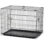 PawHut Hunde Transportkäfig Transportbox Drahtkäfig Hundebox Käfig Schwarz 92 x 57 x 62,5 cm