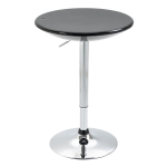 HOMCOM Mesa de Bar Regulable en Altura Giratoria 360º con Base Redonda Mesa Alta de Acero Moderna para Cocina Comedor Cafetería 61x61x76-97 cm Negro