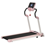 HOMCOM Laufband Klappbar elektrisch 400 W 1-12 km/h 1,5HP LCD-Display Handyhalterung geeignet für Home Gym Indoor Fitness Rosa 134 x 60 x 118 cm