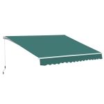 Outsunny Manual Retractable Awning, 3.5x2.5 m-Green