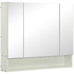 Kleankin Dulap cu oglinda cu raft reglabil, MDF Sticla 90x15x75cm, Alb