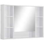 Kleankin Dulap cu oglinda pentru baie cu rafturi, 100x15x70cm, Alb