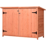 Armoire de jardin sur pied double porte étagère toit bitumé relevable sapin pré-huilé