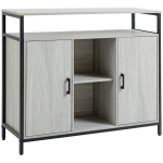 HOMCOM Comoda moderna din lemn cu rafturi, 100x34x87.2cm, gri deschis