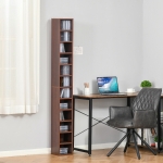 HomCom biblioteca tip coloana, cu etajere, 21x20x175cm, maro