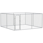PawHut Tarc pentru Caini de exterior cu blocare din otel, 400x400x182cm, Argintiu