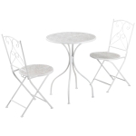 Outsunny Set de Gradina 3 Piese, din Metal si Ceramica, Alb