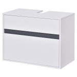 Homcom Mobiletto Sottolavabo e Copricolonna in Legno Bianco per il Bagno 67x36x52cm