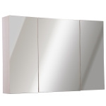 Kleankin Armadietto Pensile da Bagno 3 Ante con Specchio in Legno Rovere 90x60x13,5 cm