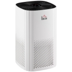 HOMCOM Air Purifiers for Bedroom with 3-Stage Carbon HEPA Filtration System, Air Monitor, Timer, and Ioniser, Air Cleaner with 4 Speeds, Remove Smoke Dust Pollen Odors
