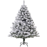 Homcom Albero di Natale Artificiale Innevato 140cm Verde e Bianco Ф78cm