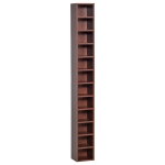 HomCom Mobiletto Colonna Libreria da Parete con Mensole in Legno, Marrone, 21x20x175cm