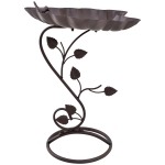 Outsunny Vogeltränke, Vogelbad in Lotosblatt-Form, Vogelbecken, Deko, Garten, Vogel, Metall, Bronze, 38,5 x 31 x 54 cm