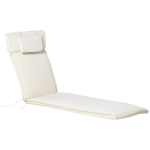 Outsunny Liegenauflage Liegenpolster Gartenliege mit Kopfkissen abnehmbar Bezug Polyester + Baumwollfaser Cremeweiß 198 x 53 x 5 cm