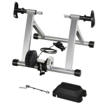 HOMCOM Rollentrainer Fahrradtrainer Fahrrad Heimtrainer Magnetbremse klappbar verstellbar 26"-28" oder 700C Stahl Silber 54,5 x 47,2 x 39,1 cm