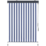 Outsunny Copertina Retractabila tip Rulou Manivela Alba si Albastra 250 x 200 cm