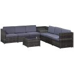 8-delig Tuinmeubelen poly-rotan zitgroep tuinset sofaset lounge
