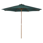 Outsunny Umbrela de Gradina din lemn pentru Balcon sau Terasa, φ 3m Verde