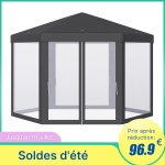 Tonnelle barnum tente de réception hexagonale 10 m²