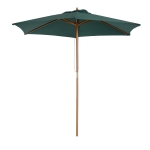 Outsunny Umbrela din Lemn, verde, Ø2.5m