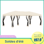 Outsunny Tonnelle Barnum Pliante en Métal Beige 600 x 300 x 255 cm