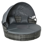 Lit canapé de jardin modulable grand confort résine tressée
