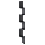 Homcom Étagère d'Angle Zig Zag 5 Niveaux Noir 12 x 12 x 120 cm