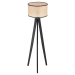 Lampadaire trépied cannage style cosy H.147H cm noir beige
