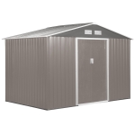 Outsunny Geratehaus mit Fundament Metall Grau