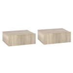 HOMCOM Set de 2 Noptiere Suspendate din Lemn, Design Modern, 40x30x15cm - Culoare Lemn