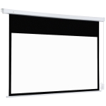 HOMCOM Pantalla de Proyector Eléctrica 80 Pulgadas Pantalla Proyección 16:9 con Mando a Distancia 209x7,5x142 cm Blanco