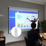 HomCom Ecran Proiecție 120 Inci, Motorizat Home Cinema, Alb