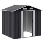 Outsunny Magazie de Gradina 2x1,5x1,9m din Otel Galvanizat, Usa Culisanta Dubla si 4 prize de aer