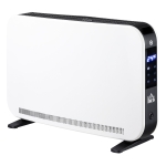 HOMCOM Heizgerät Heizlüfter 2180 W Elektroheizer LED-Licht mit 3 Stufen Warm 24-Stunden-Timer Heizer Heizung Wärme Stahl Kunststoff Weiß 60 x 18,5 x 39,5 cm