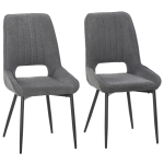 HOMCOM Set 2 Sedie Moderne e Imbottite per Cucina, Sala da Pranzo o Soggiorno, in Tessuto Grigio
