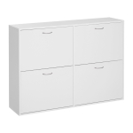 Homcom Scarpiera Salvaspazio Capacità 24 Paia in Legno, Bianco, 120x24x81cm
