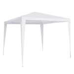 Outsunny Gartenpavillon Partyzelt Gartenpavillon Gartenzelt Festzelt Zelt Klicksystem 90 g/m² PE-Plane Stahl Weiß 2,7 x 2,7 m