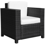 Outsunny Fauteuil de Jardin en Rotin Tressé Brun et Crème